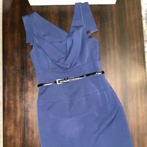 Navy blue midi dress